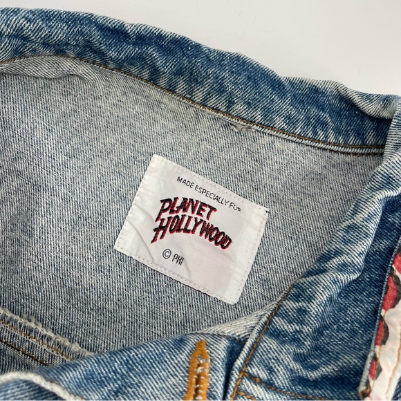 Vintage 1980’s Planet Hollywood Orlando Florida Embroidered Denim Jean Jacket - Picture 7 of 7